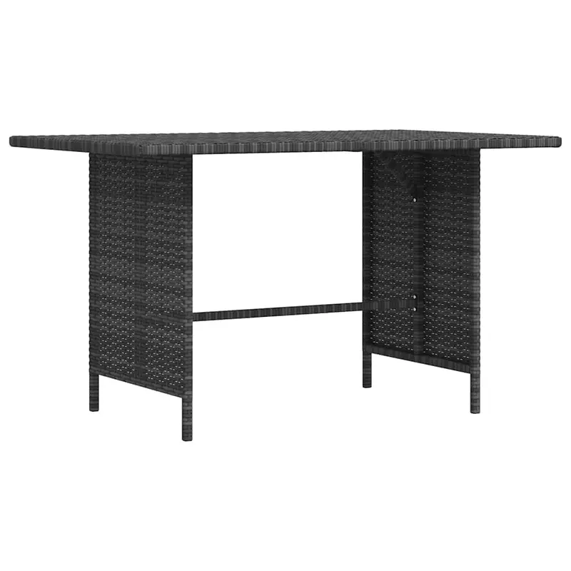 Mesa de jardín de ratán sintético gris 110x70x65 cm