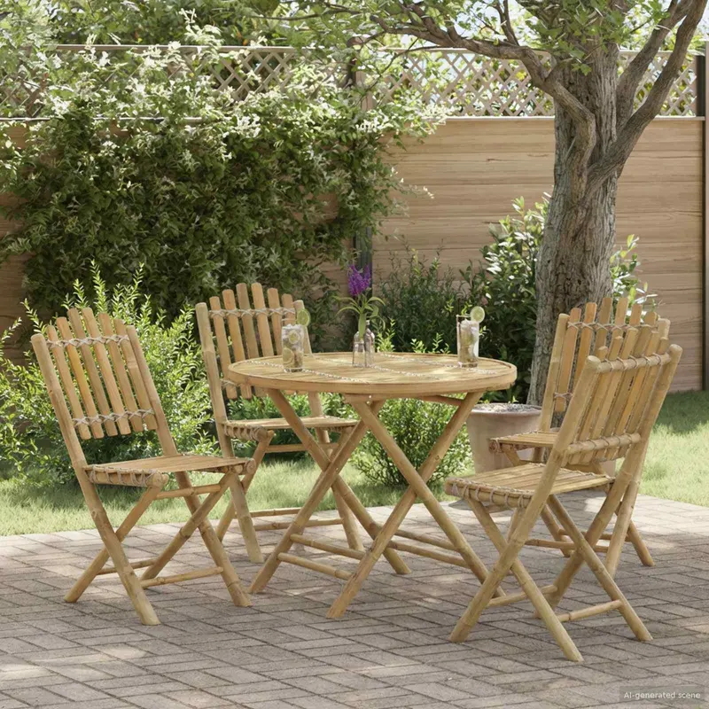 Mesa de Jardín Natural 80 x 70 cm Bambú