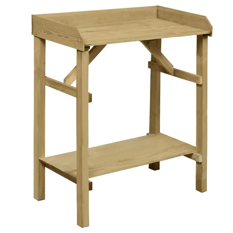 Mesa de jardinera madera de pino impregnada 75x40x90 cm