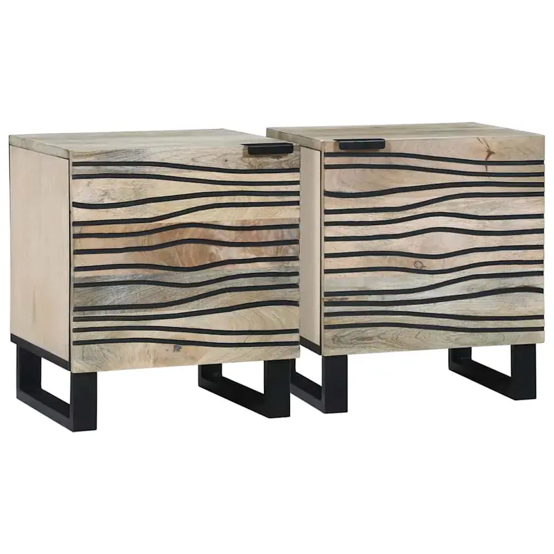 Mesa de noche 2 pcs Blanco 40 x 33 x 46 cm Madera de ingeniería