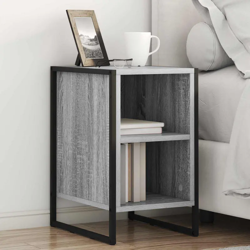 Mesa de Noche 2 pcs Gris Sonoma 39.5 x 30 x 50 cm