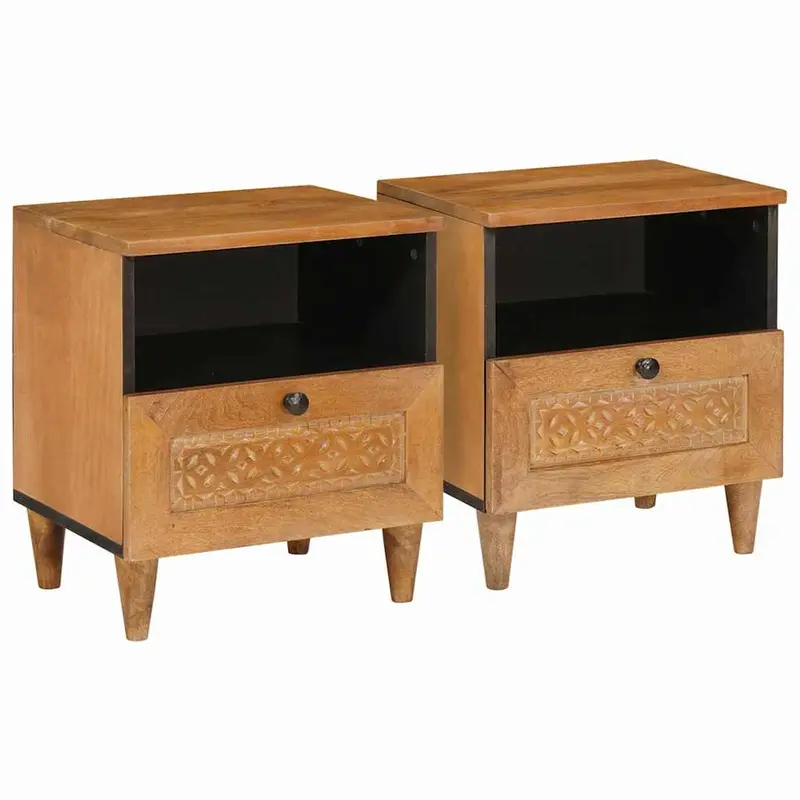 Mesa de noche 2 pcs Marrón Claro 40 x 33 x 46 cm