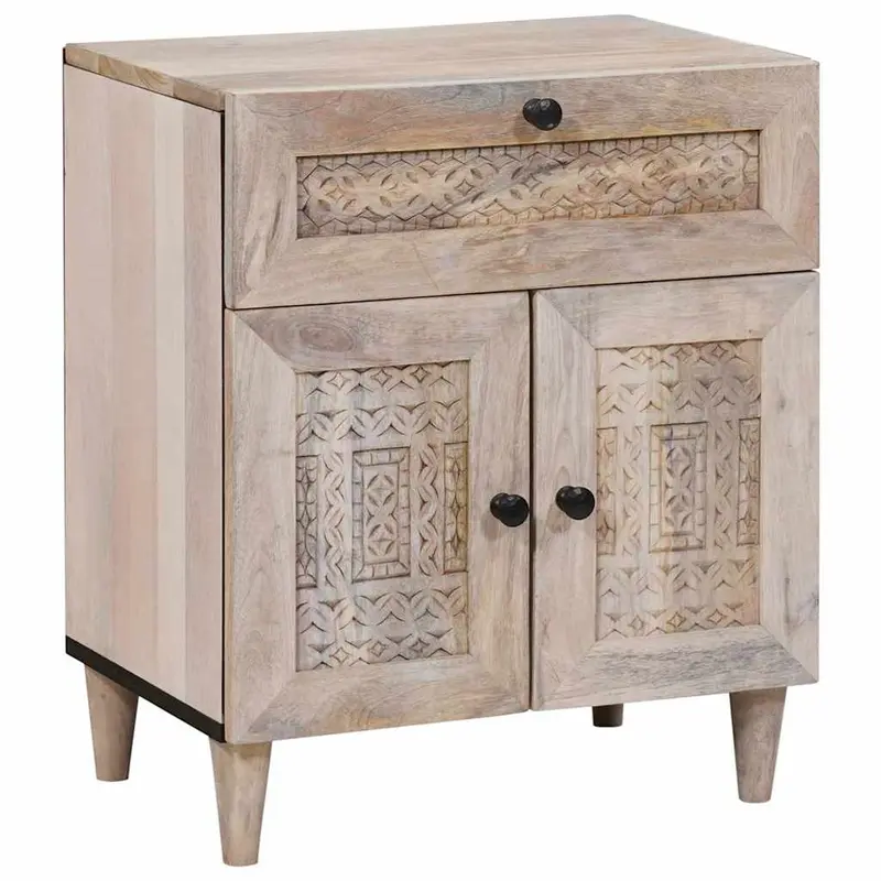 Mesa de noche Blanco 50 x 33 x 60 cm Madera de ingeniería