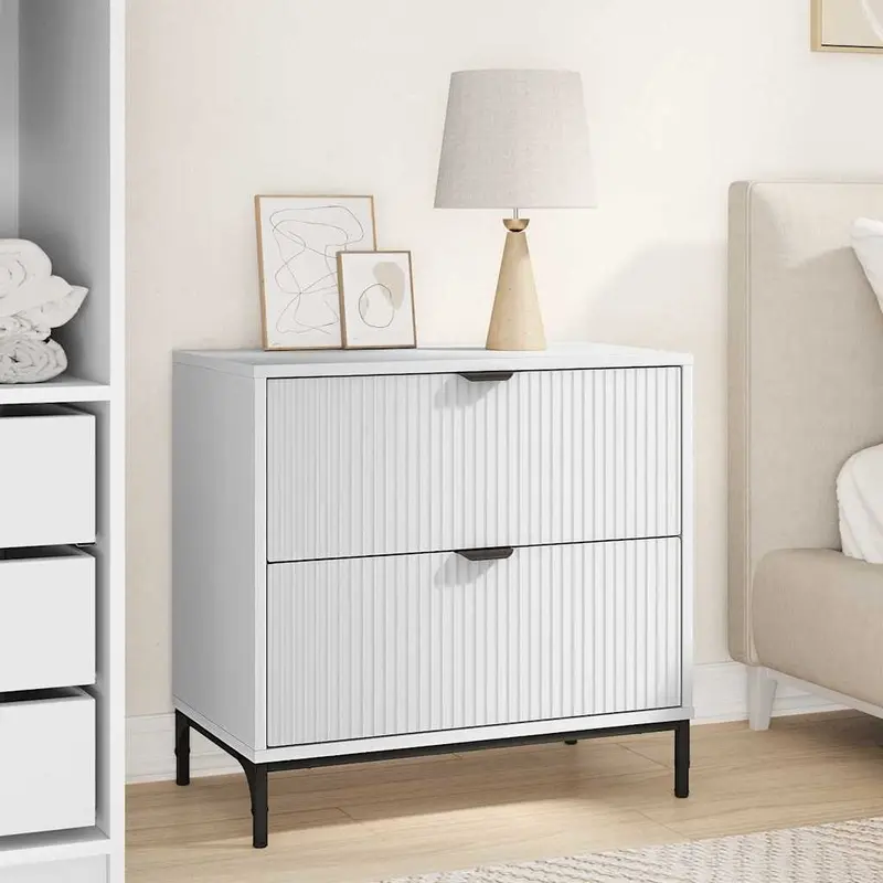Mesa de Noche Blanco 63.5 x 36 x 61 cm Madera contrachapada