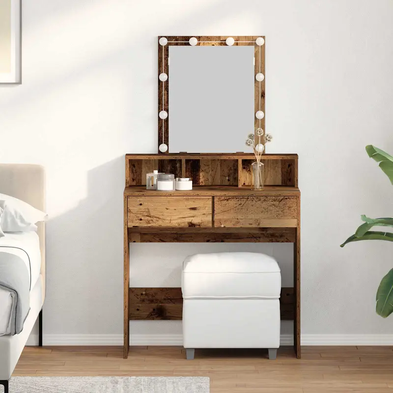 Mesa de Tocador con cajón Madera Vieja 80 x 41 x 144.5 cm