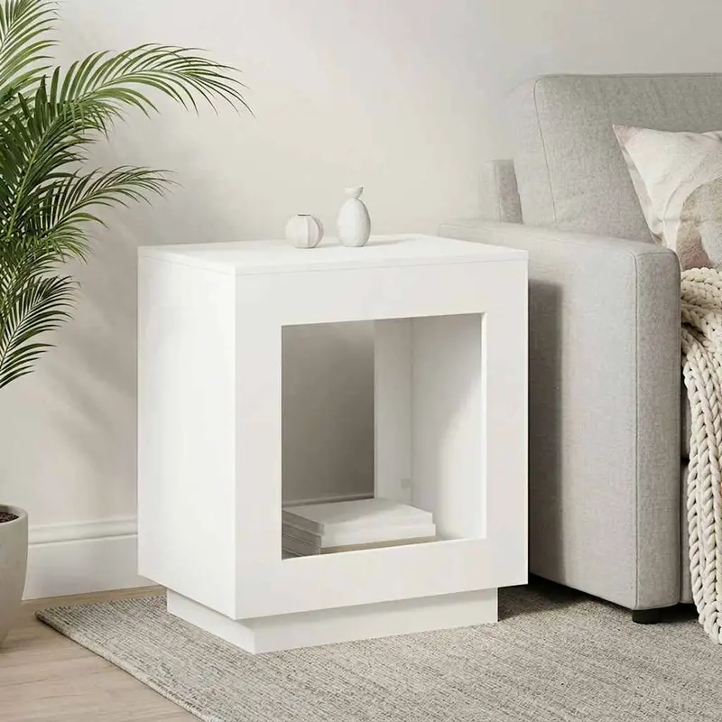 Mesa lateral Blanco 60 x 40 x 65 cm Madera de ingeniería