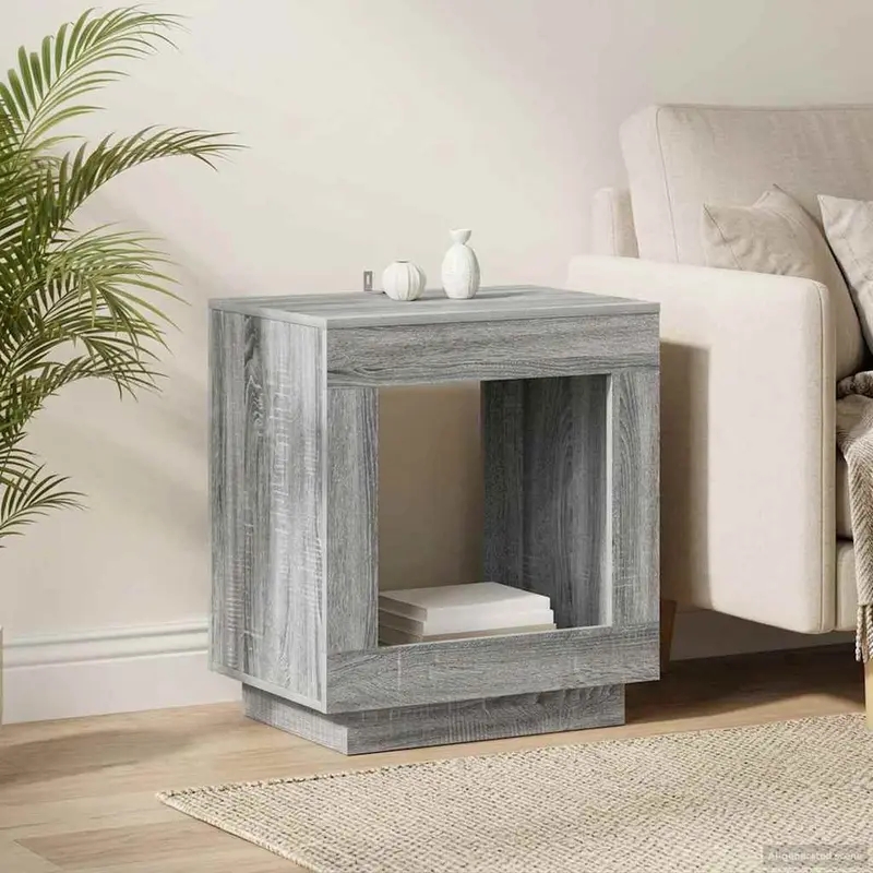 Mesa lateral Gris Sonoma 60 x 40 x 65 cm Madera de ingeniería