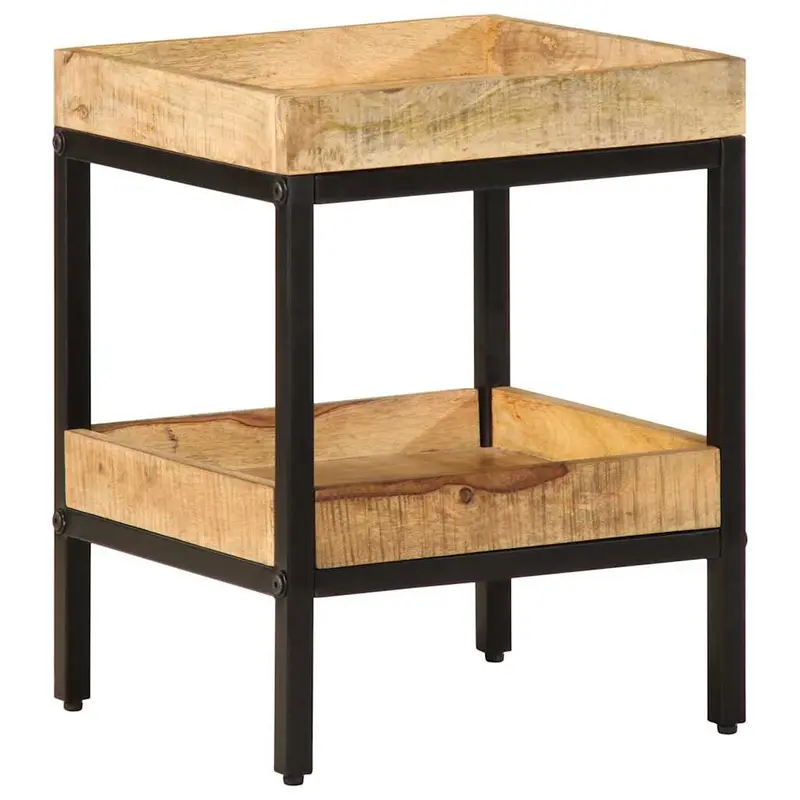Mesa lateral Marrón 35 x 35 x 45 cm Madera de mango maciza