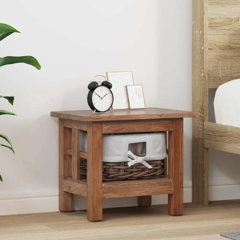 Mesa lateral Marrón 38 x 28 x 35 cm Madera maciza de Caoba