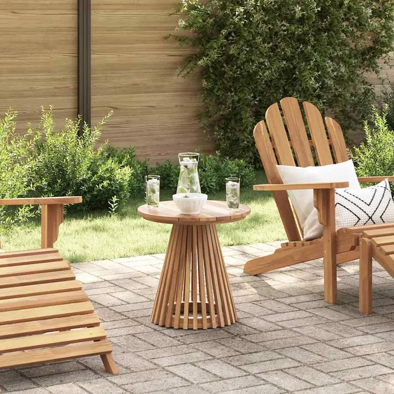 Mesa lateral Marrón 50 x 50 x 49,5 cm Madera de teca maciza