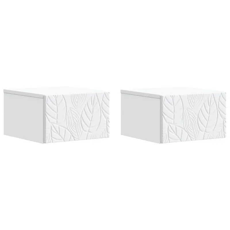 Mesa Lateral Montada en la Pared 2 pcs Blanco 34,5 x 33 x 20 cm
