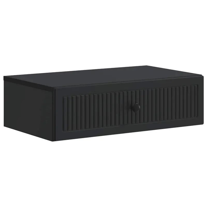 Mesa Lateral Montada en la Pared Negro 59 x 34,5 x 17 cm