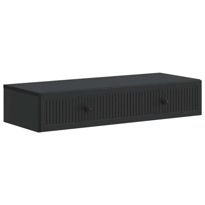 Mesa Lateral Montada en la Pared Negro 87,5 x 34,5 x 17 cm