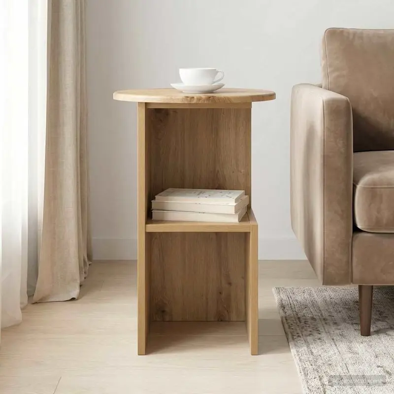 Mesa lateral Roble Artesanal Ø 39,5 x 55 cm