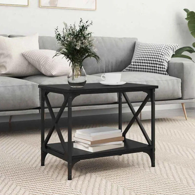 Mesa lateral Roble Negro 55 x 38 x 45 cm Madera de ingeniería