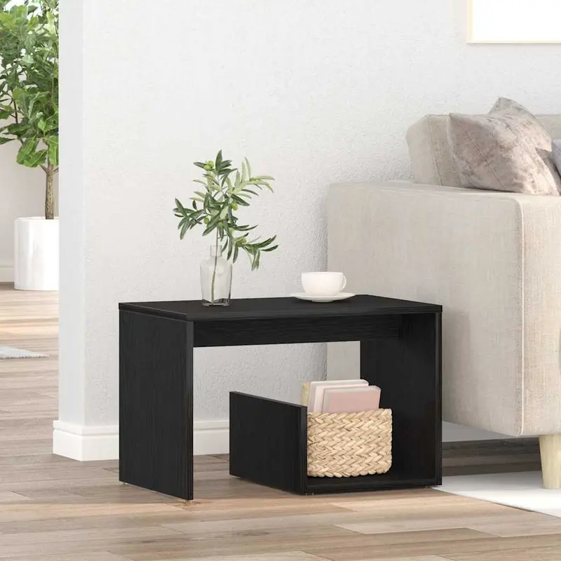 Mesa lateral Roble Negro 59 x 36 x 38 cm Madera de ingeniería