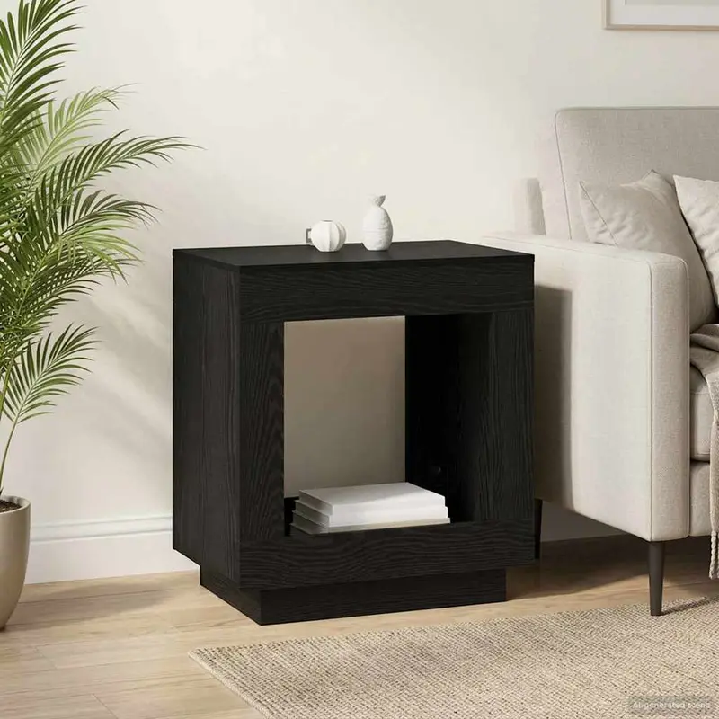 Mesa lateral Roble Negro 60 x 40 x 65 cm Madera de ingeniería
