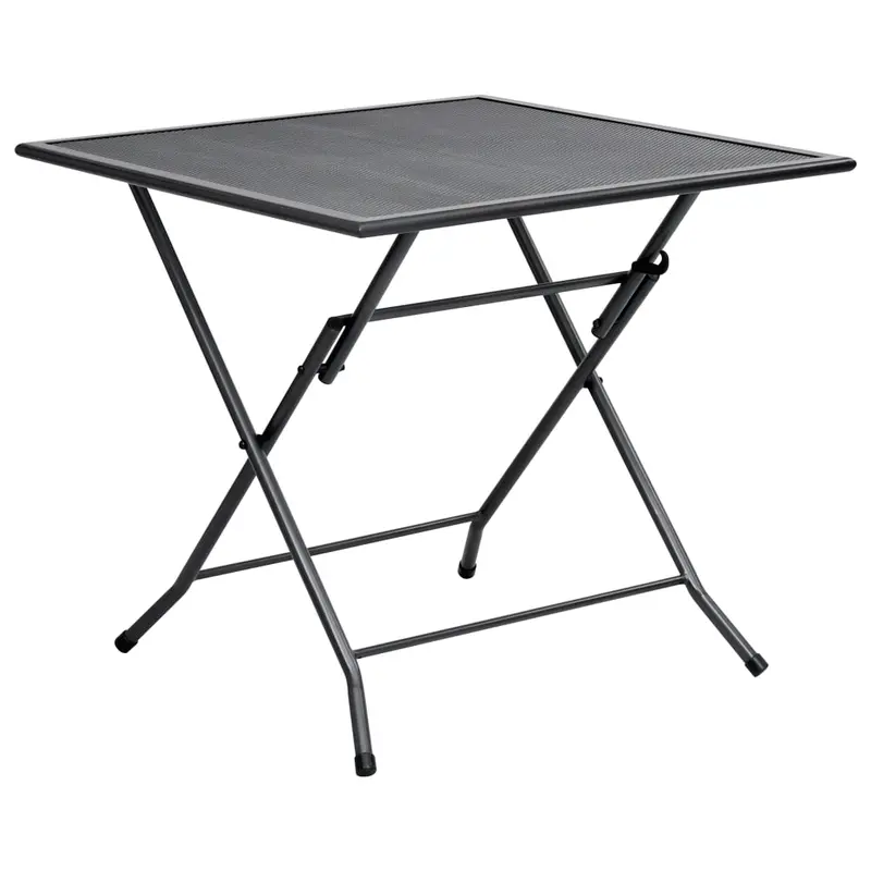 Mesa plegable de malla de acero antracita 80x80x72 cm