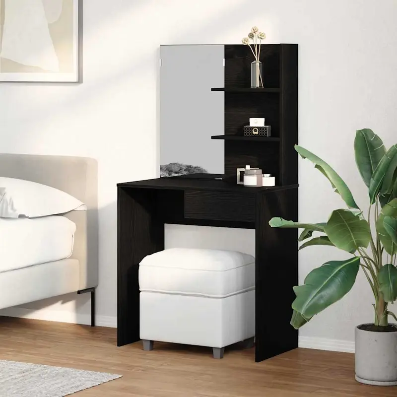 Mesa Tocador con cajón Roble Negro 74,5 x 40 x 141 cm