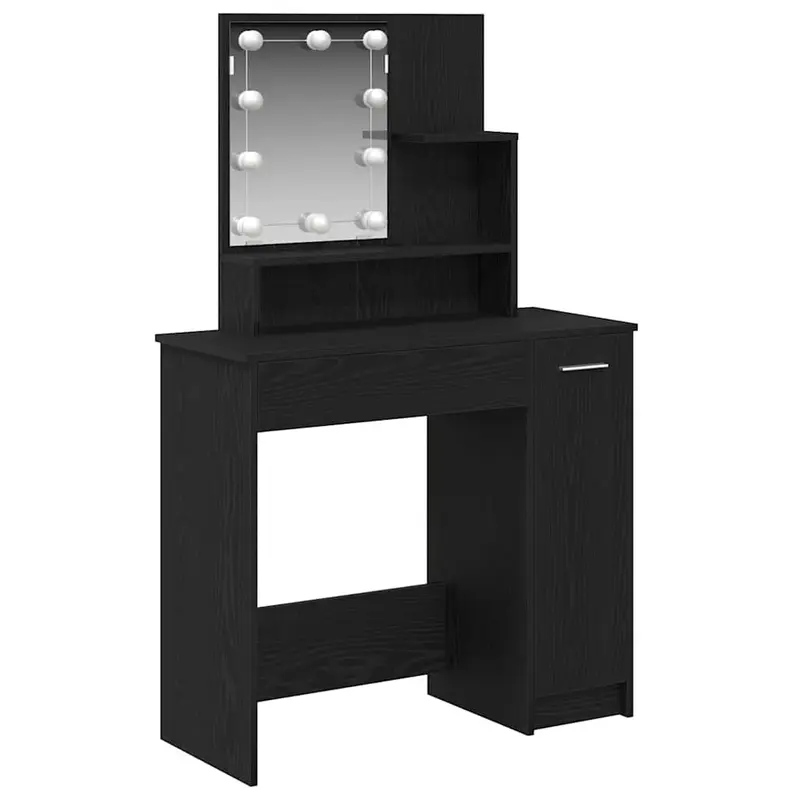 Mesa Tocador con cajón Roble Negro 86,5 x 35 x 136 cm