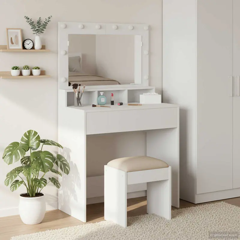 Mesa Tocador con espejo 78,5 x 41 x 135 cm Madera de ingeniería