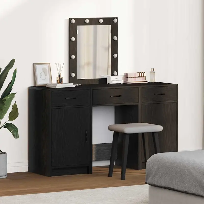 Mesa Tocador Negro 50 x 41 x 135 cm Madera de ingeniería
