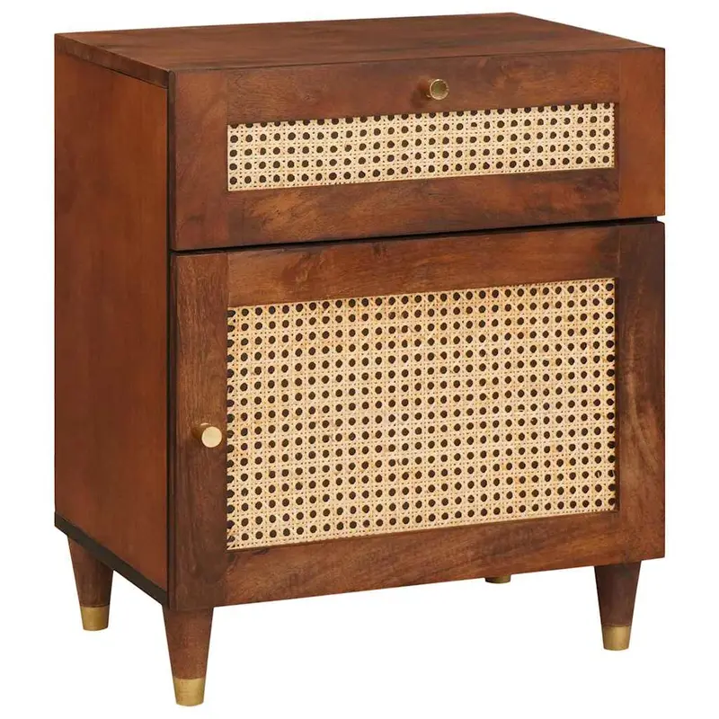 Mesas de noche con cajón 50 x 33 x 60 cm Madera de mango maciza