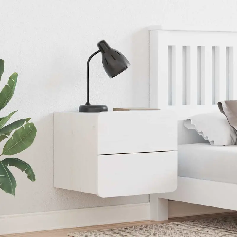 Mesita de Noche 2 pcs 39 x 34 x 33 cm Madera de pino maciza