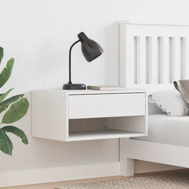 Mesita de Noche 2 pcs 50 x 32,5 x 24 cm Madera maciza de pino