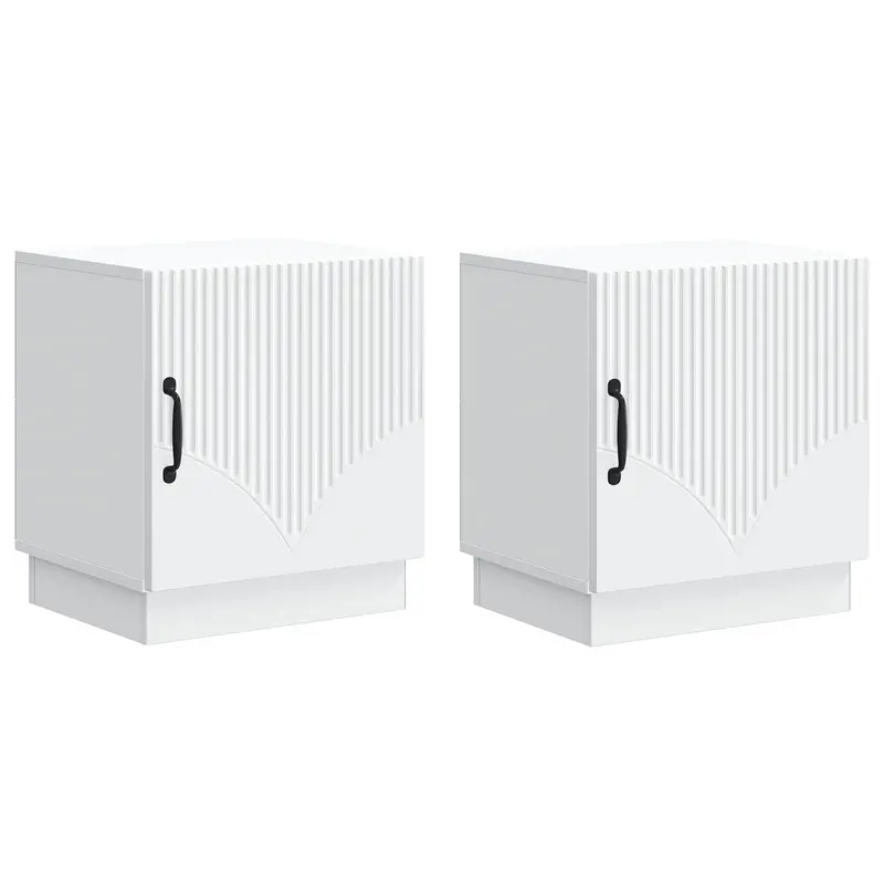 Mesita de Noche 2 pcs Blanco 43 x 34,5 x 47 cm