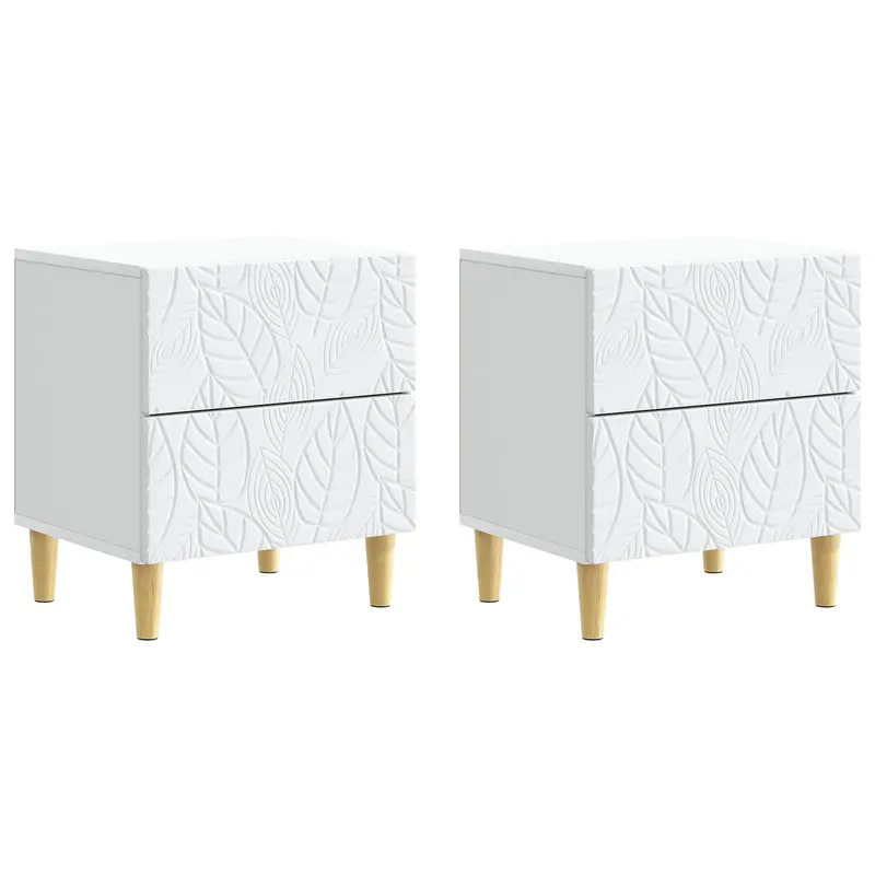 Mesita de Noche 2 pcs Blanco 43 x 34,5 x 48 cm