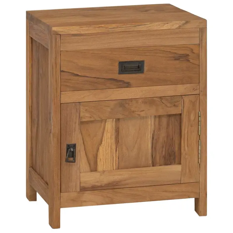 Mesita de noche de madera de teca maciza 40x30x50 cm
