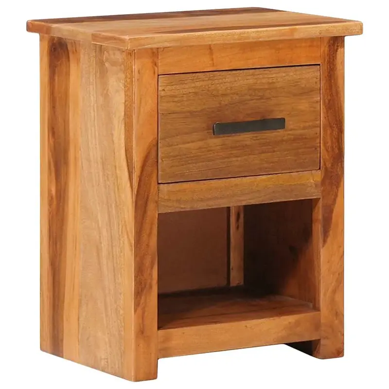 Mesita de noche de madera maciza 40x30x50 cm