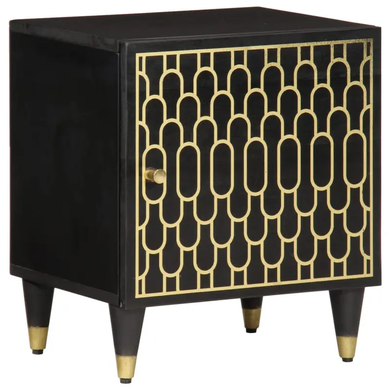 Mesita de noche de madera maciza de mango 40x33x46 cm