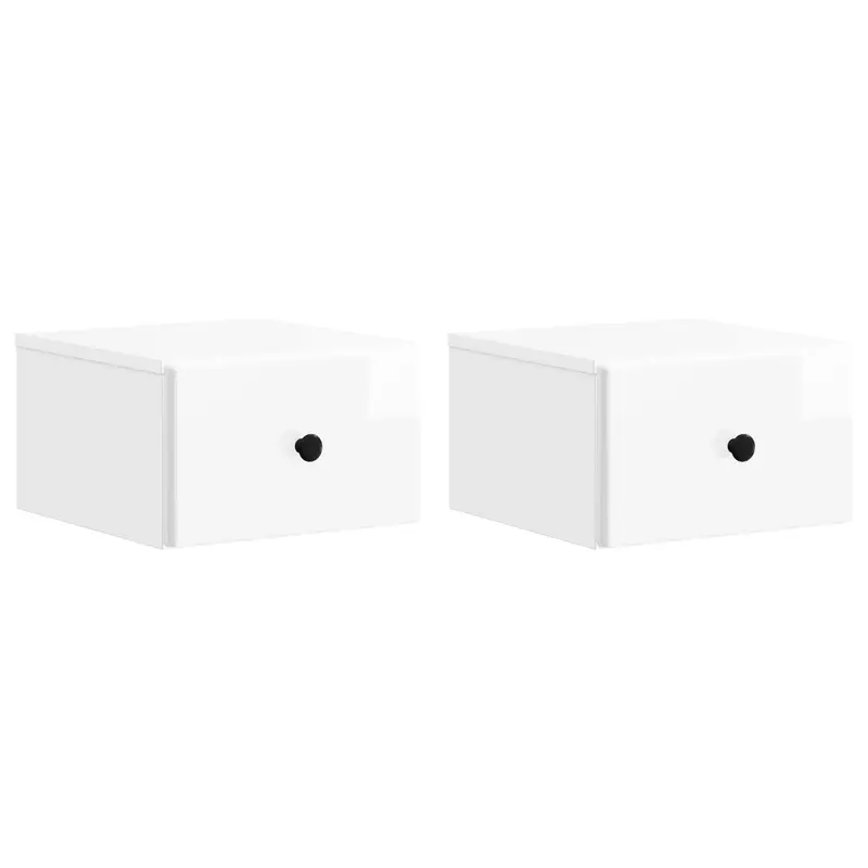 Mesita de Noche de Pared 2 pcs Brillante 34,5 x 33 x 20 cm