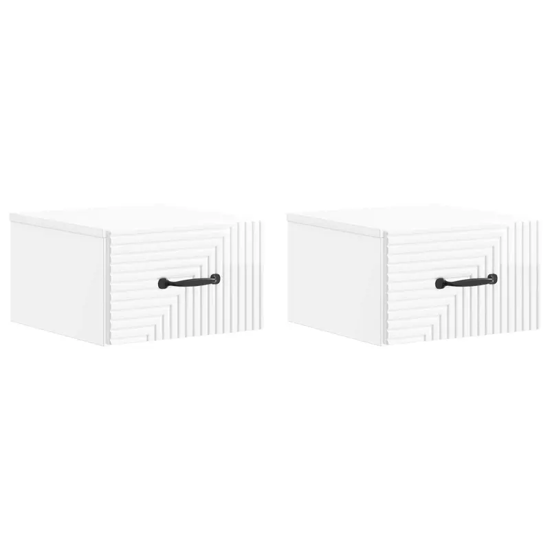Mesita de Noche de Pared 2 pcs Brillante 34,5 x 33 x 20 cm