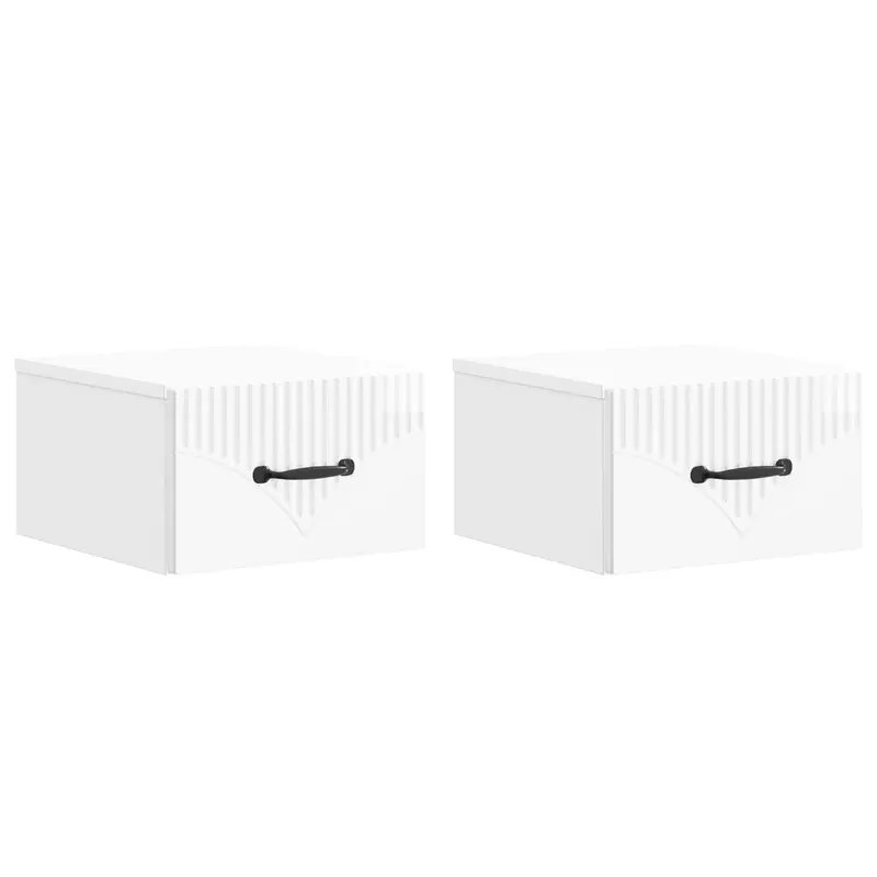 Mesita de Noche de Pared 2 pcs Brillante 34,5 x 33 x 20 cm