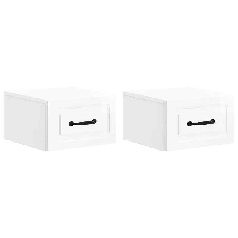 Mesita de Noche de Pared 2 pcs Brillante 34,5 x 33 x 20 cm
