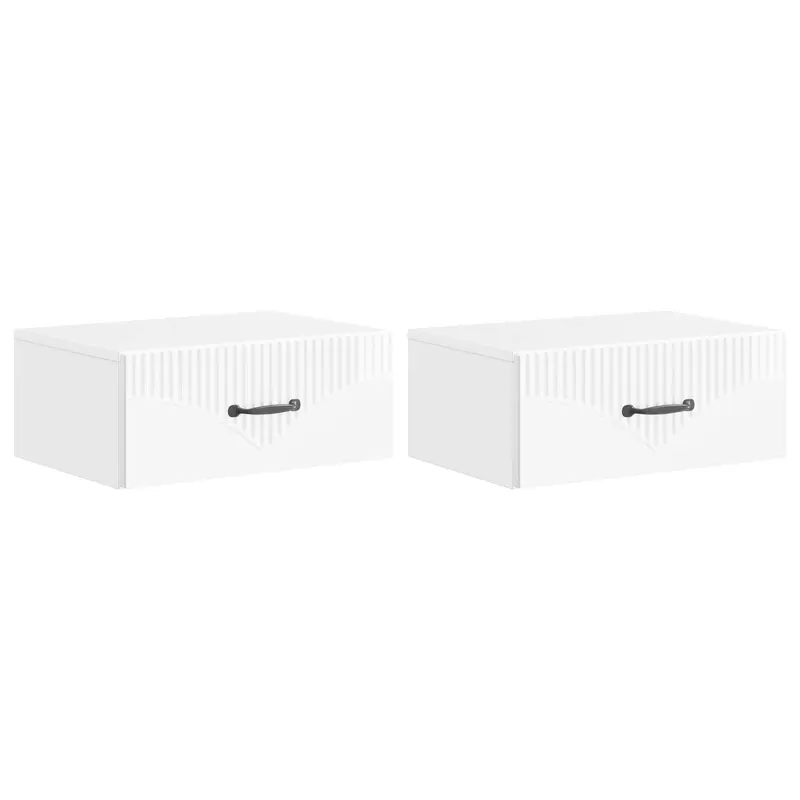 Mesita de Noche de Pared 2 pcs Brillante 49 x 34,5 x 20 cm
