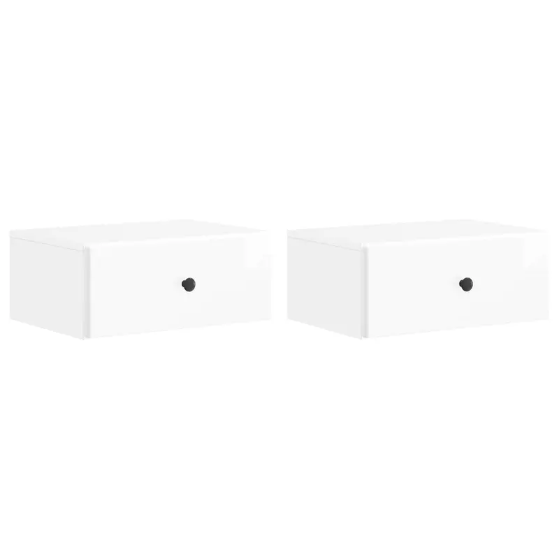 Mesita de Noche de Pared 2 pcs Brillante 49 x 34,5 x 20 cm