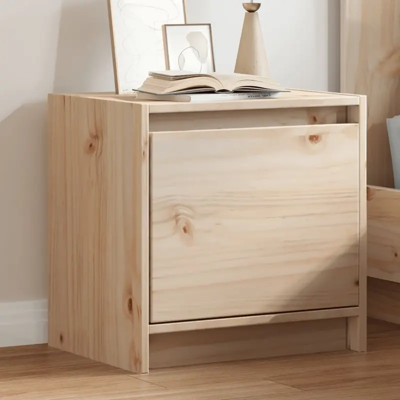 Mesita de noche madera maciza de pino 40x30,5x40 cm