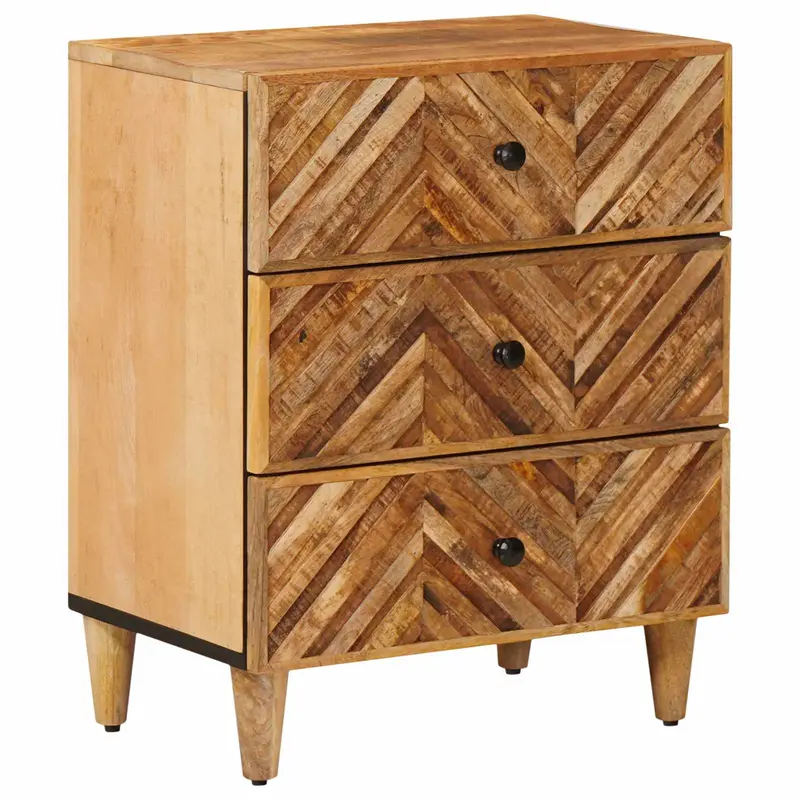 Mesita de Noche Marrón 50 x 33 x 60 cm Madera de mango maciza