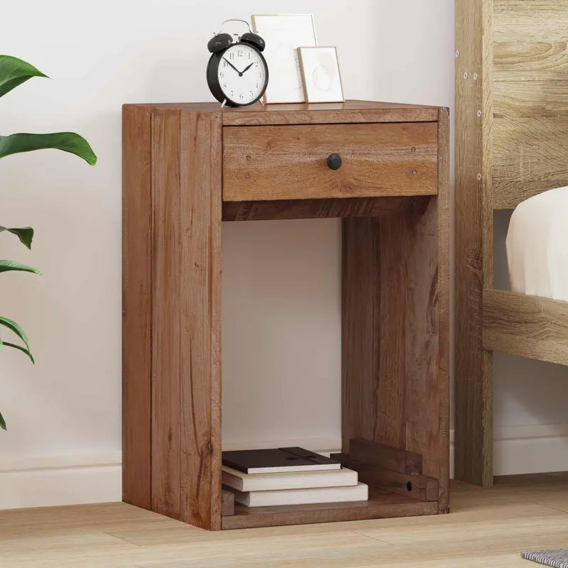 Mesita de Noche Marrón 63 x 30 x 79 cm Madera de Caoba Sólida