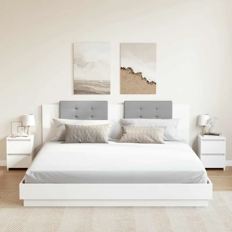 Mesitas de noche 2 uds madera contrachapada blanco 30x30x40 cm