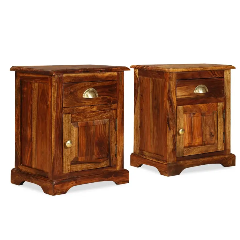Mesitas de noche 2 uds madera maciza de acacia 40x30x50 cm