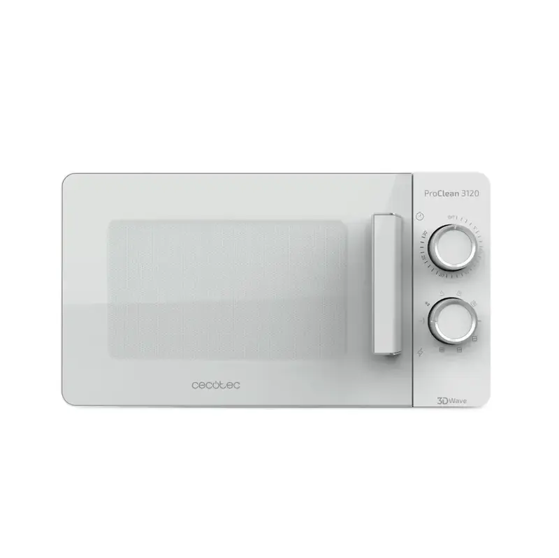 Microondas Blanco 20L con Grill, Limpieza Fácil y Diseño Elegante de Cecotec