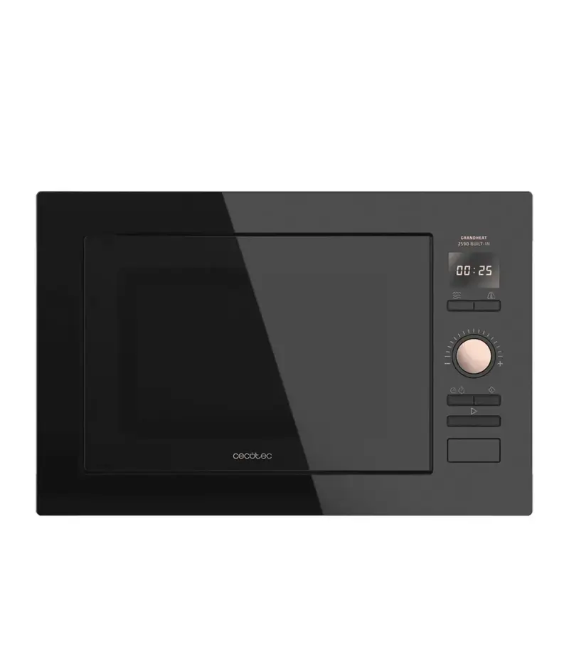 Microondas Encastrable 25L 900W con Grill y 8 Funciones - Diseño BlackRose Elegante de Cecotec