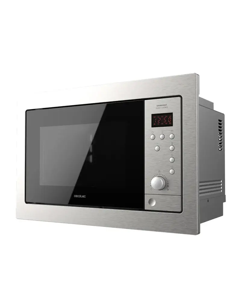 Microondas Encastrable 900W con Grill y 8 Funciones - Diseño Moderno en Acero Negro de Cecotec