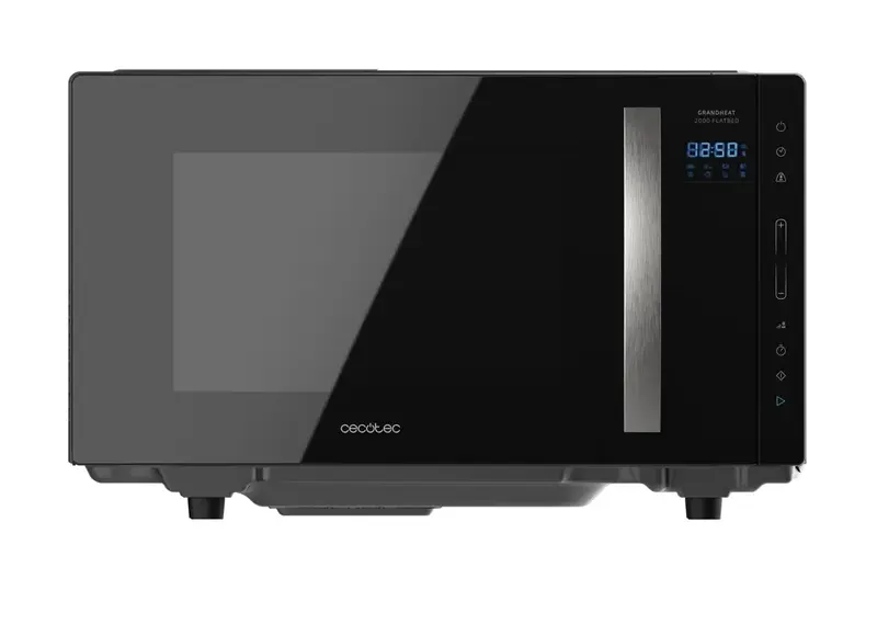 Microondas Flatbed 23L, 800W, Sin Plato, 8 Funciones, Diseño Moderno Negro de Cecotec