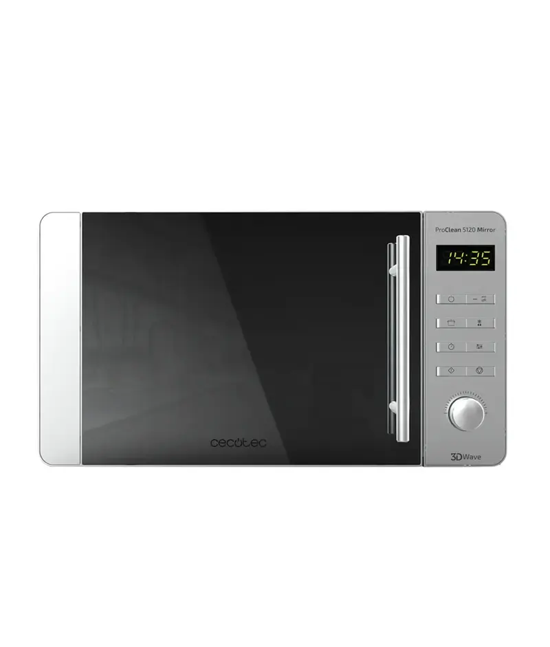Microondas inoxidable 20L con Grill 8 programas y tecnología 3DWave Cecotec